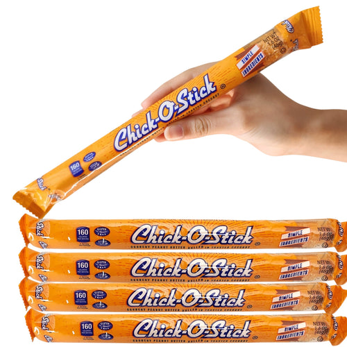 Chick-O-Stick 8" Jumbo Bars Pack of 5 | Crunchy Peanut Butter Coconut Candy