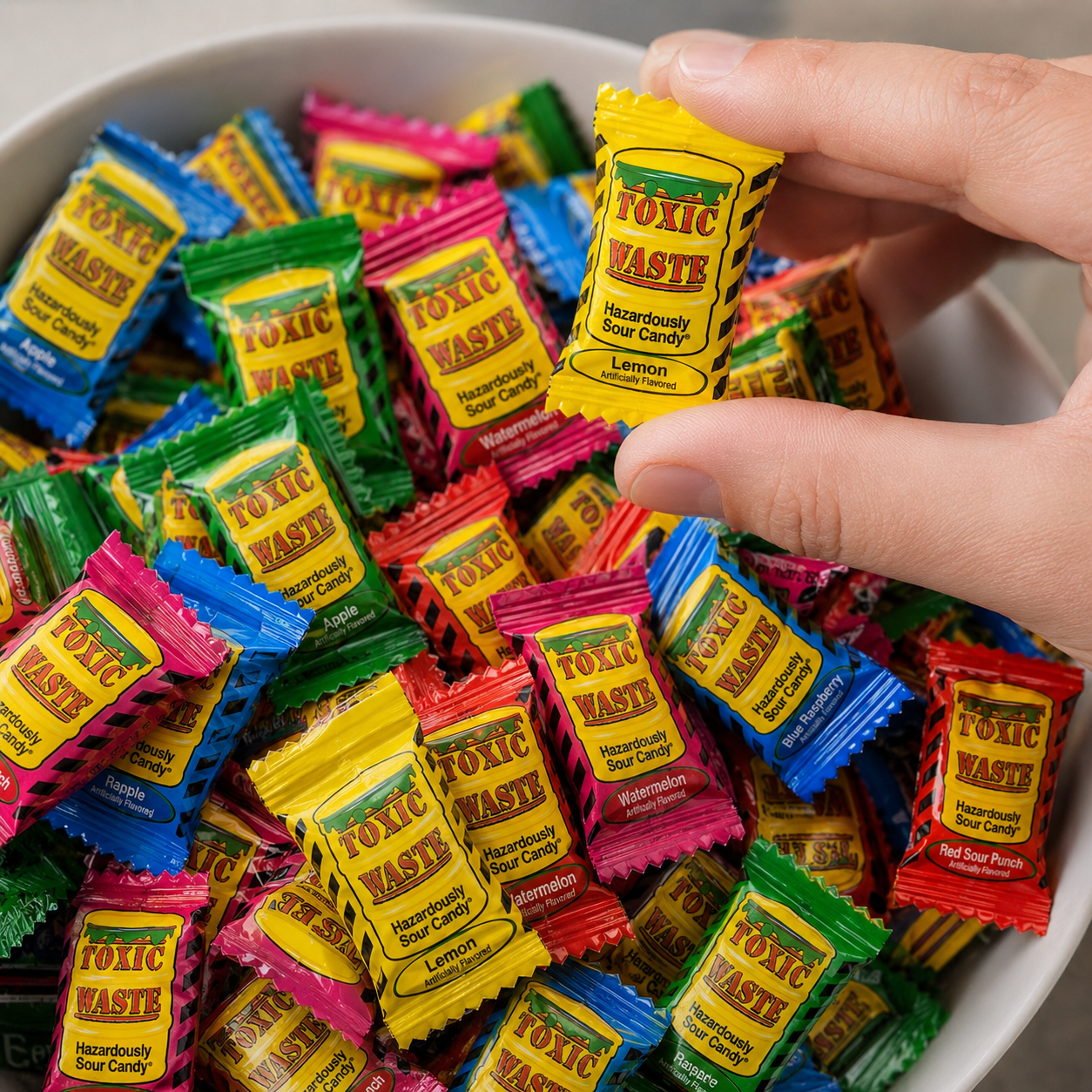 Toxic Waste Sour Candy | Wrapped Hard Candy Extreme Sour Candy (Select Your Size)