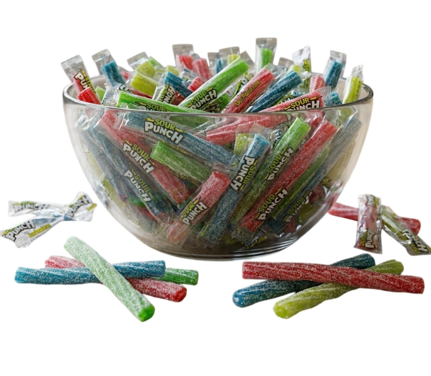 Sour Punch Twists Wrapped | Sour Candy Twists, Bulk Candy - 4 Assorted Flavors, Blue Raspberry, Cherry, Strawberry & Green Apple