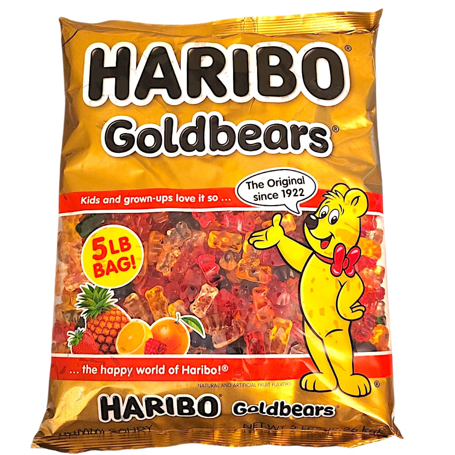 Haribo Giant Bag of Goldbears 5 LB | Large Gummy Bear Candy Bag