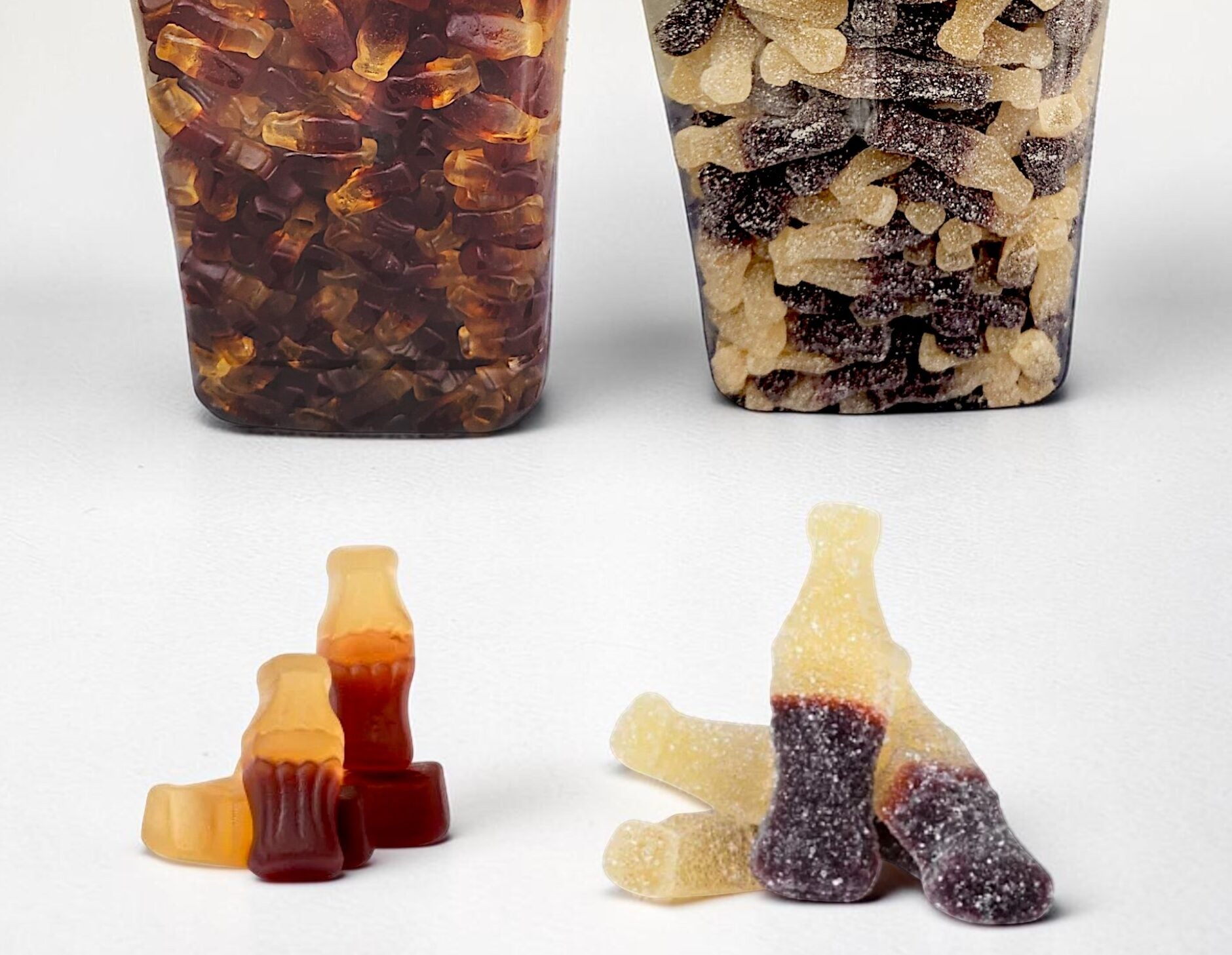 Gummy Bottles, Cola Flavor Candy or Sour Bottles Classic Cola Flavor 2" Gummies (Your Selection)