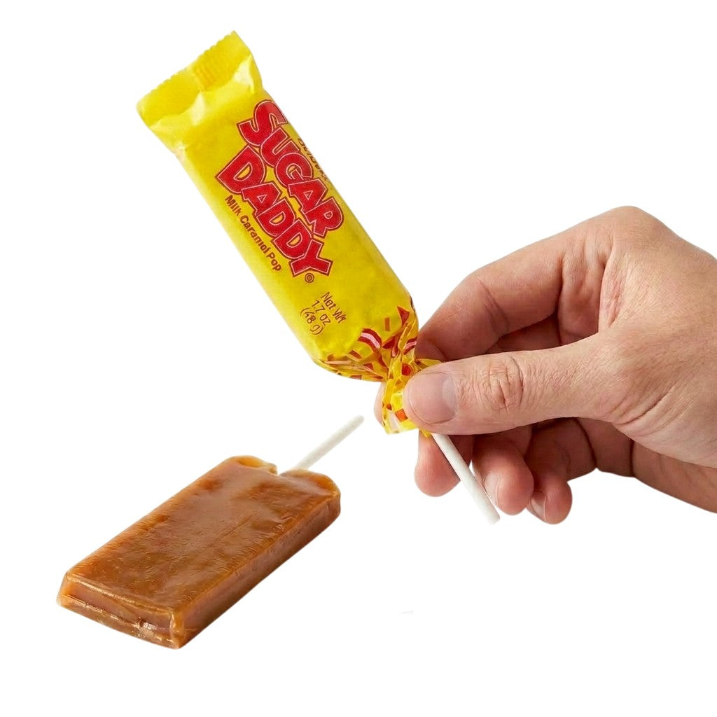 Sugar Daddy Candy Pop 1.7 oz | Classic Caramel Lollipop Nostalgia Candy