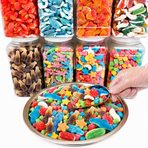 Build Your Own Crazy Forms Sour Gummy Mix - Novelty Candy | Sneakers, Bottles, Hearts (Your Selection)