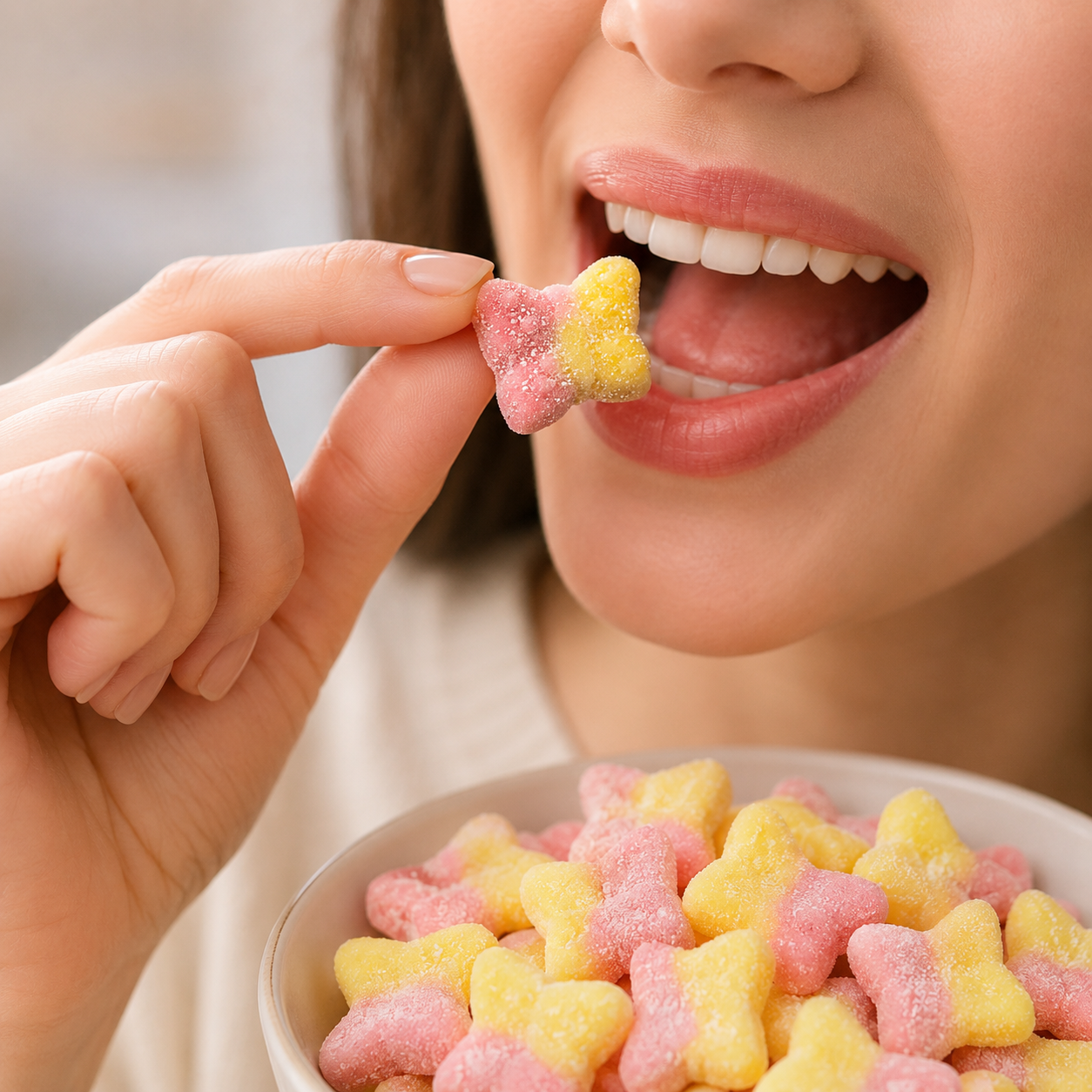 Swedish Style Gummy Candy | Sour Lemon Strawberry Butterflies, Bag of Gummies | Bulk Candy