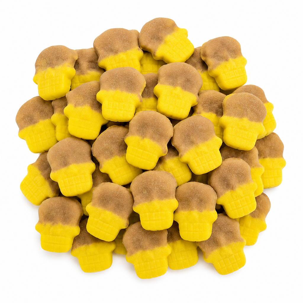 Banana Toffee Swedish Style Skull Gummy Candy | Bag of Gummies | Bulk Candy