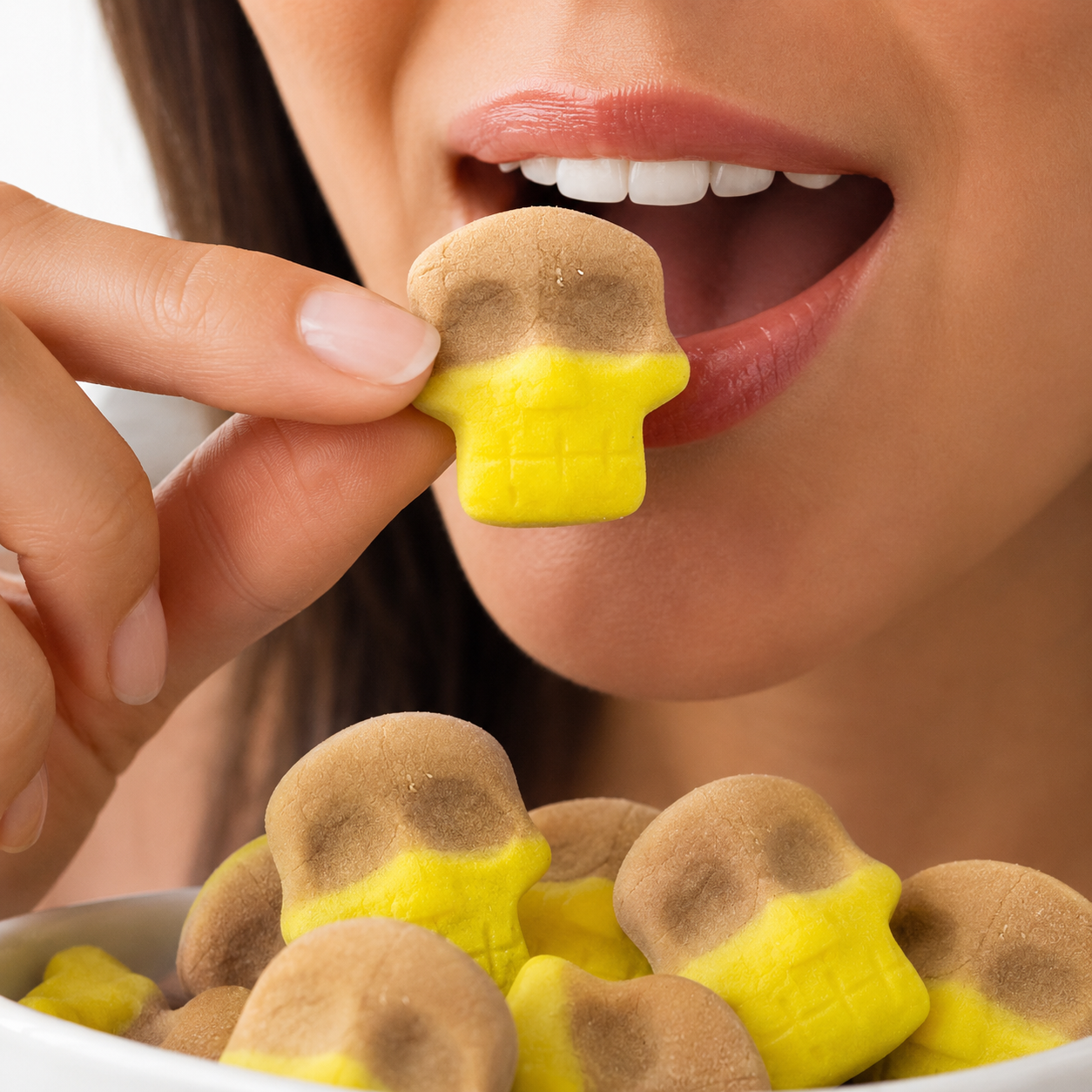 Banana Toffee Swedish Style Skull Gummy Candy | Bag of Gummies | Bulk Candy