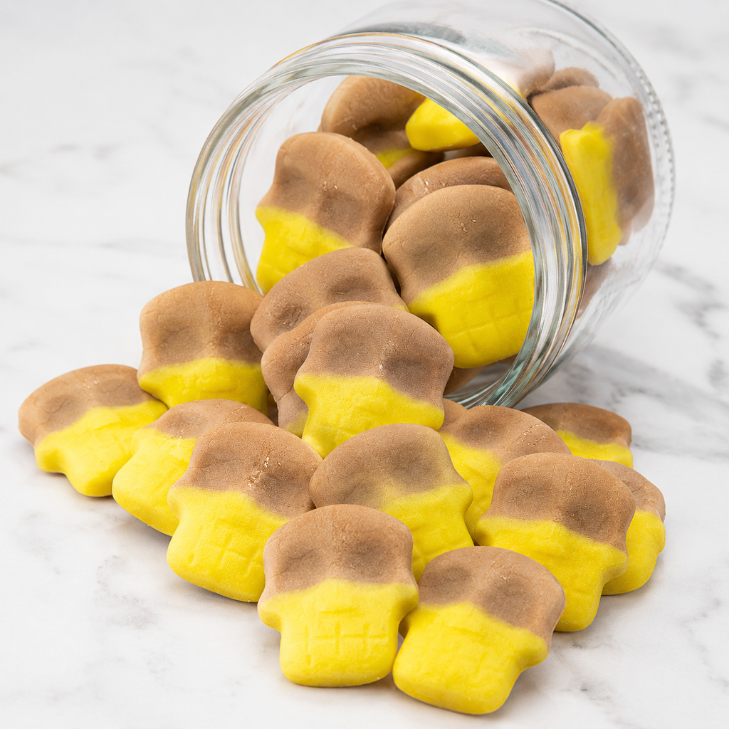 Banana Toffee Swedish Style Skull Gummy Candy | Bag of Gummies | Bulk Candy