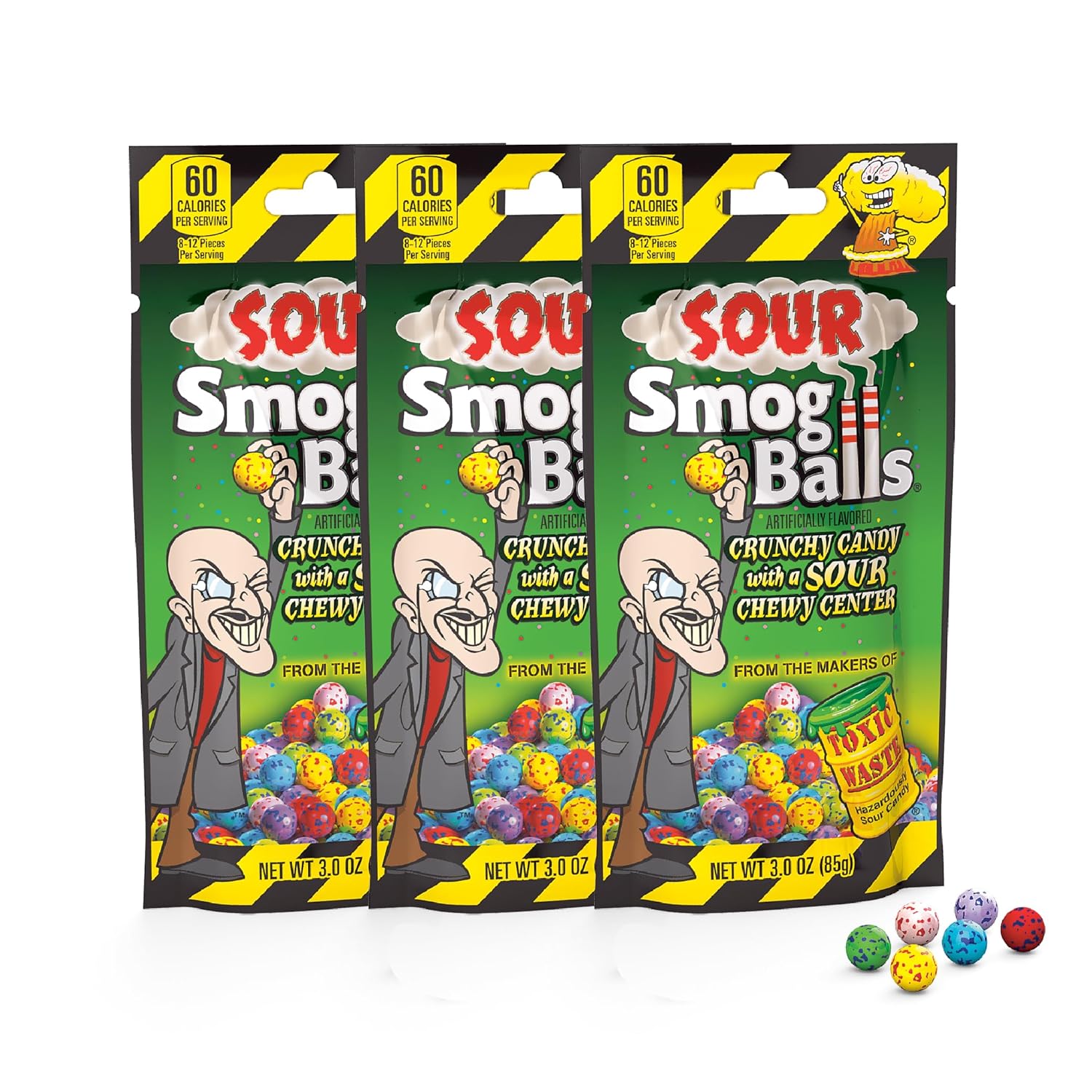 Toxic Waste Candy | Sour Drums, Nuclear Fusion or Smog Balls Candy (Your Selection)