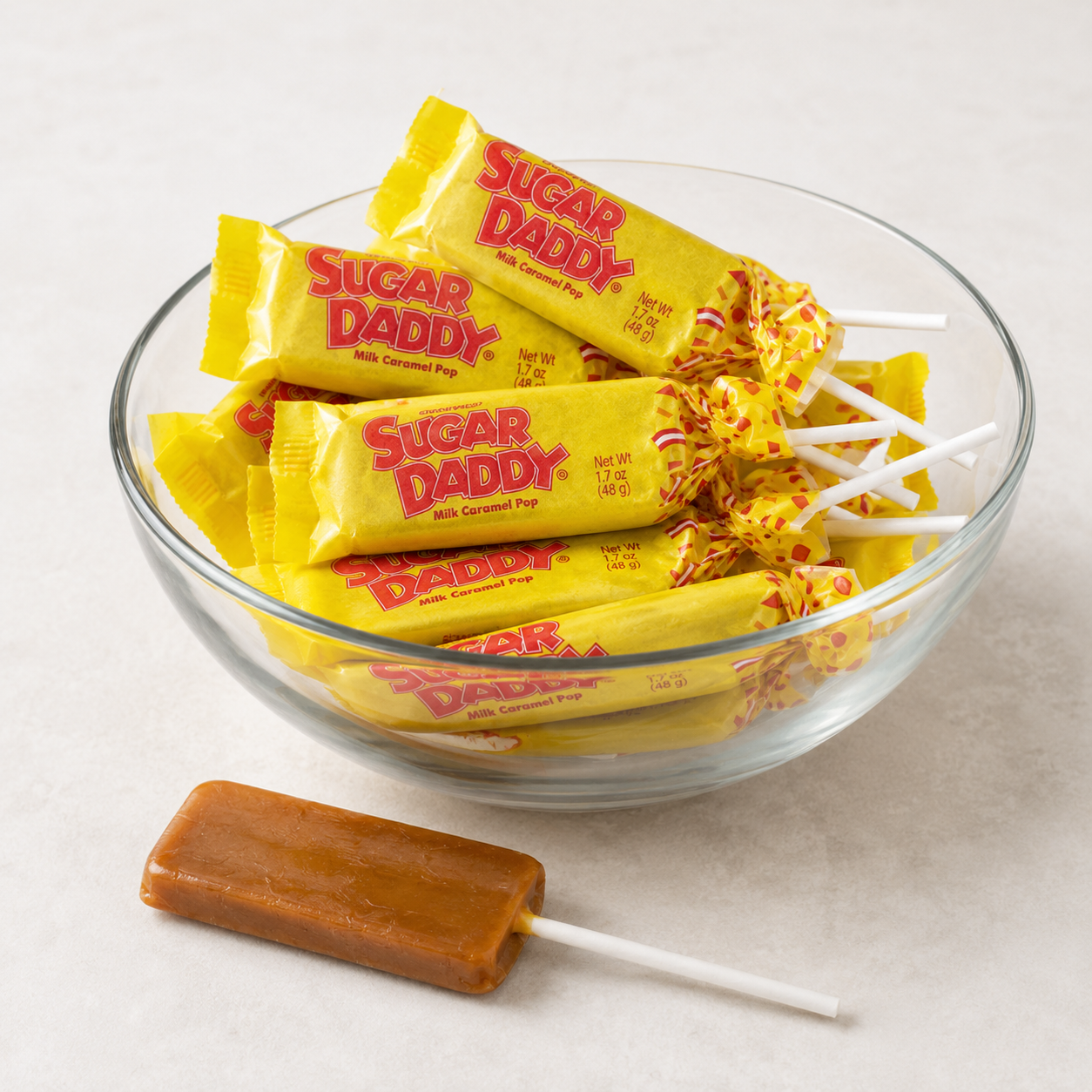 Sugar Daddy Candy Pop 1.7 oz | Classic Caramel Lollipop Nostalgia Candy