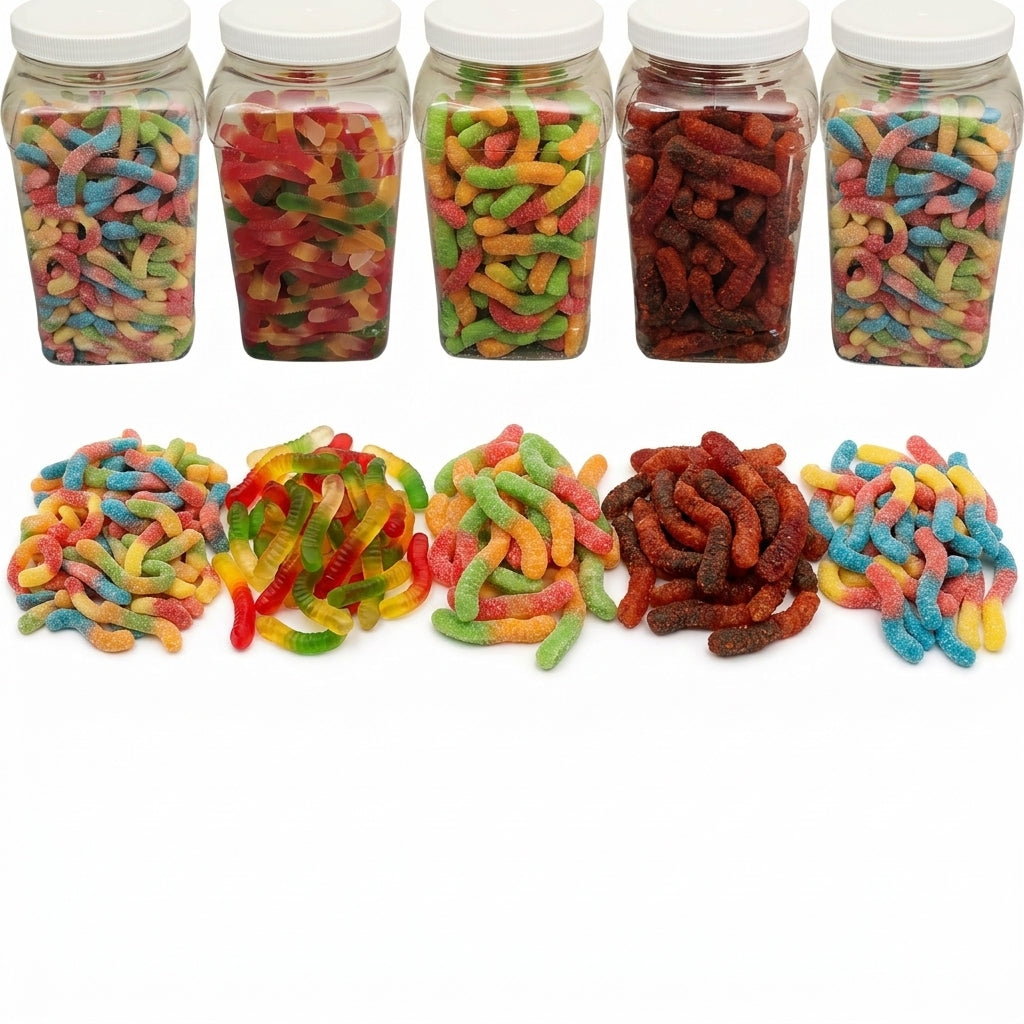 Gummy Worms Candy | Sweet, Sour or Chili Gummy Worms (Your Selection)