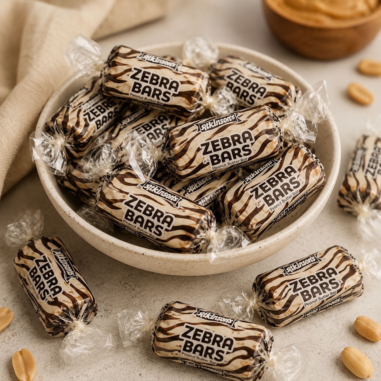 Zebra Bars Peanut Butter Candy - Nostalgia Hard Candy